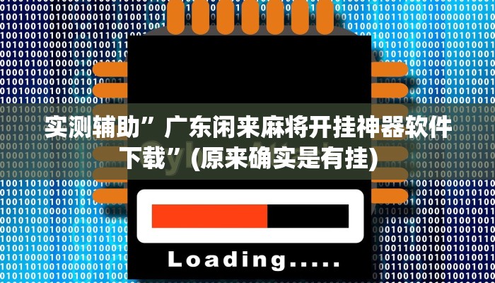 实测辅助”广东闲来麻将开挂神器软件下载”(原来确实是有挂)