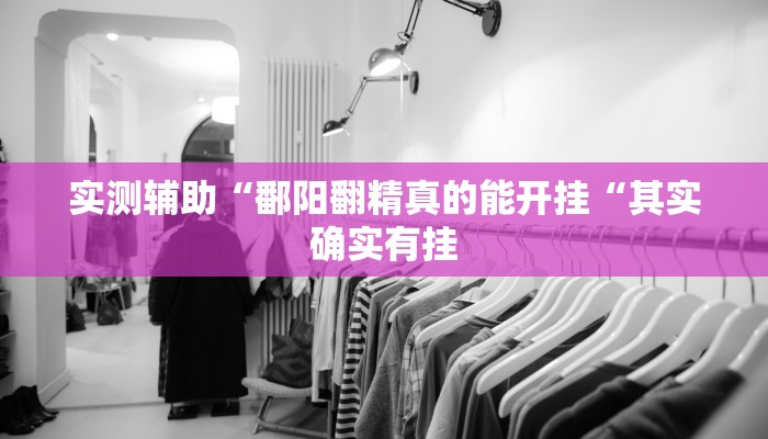 实测辅助“鄱阳翻精真的能开挂“其实确实有挂
