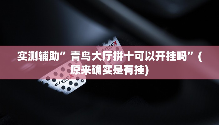 实测辅助”青鸟大厅拼十可以开挂吗”(原来确实是有挂)