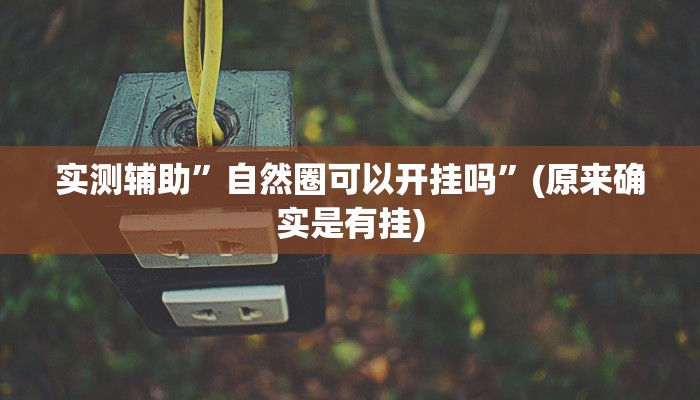 实测辅助”自然圈可以开挂吗”(原来确实是有挂)