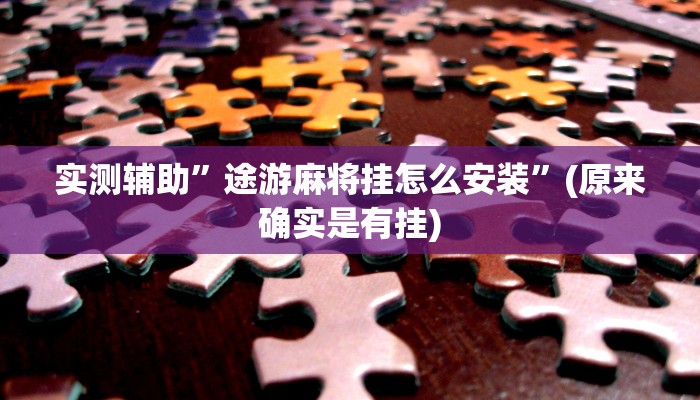实测辅助”途游麻将挂怎么安装”(原来确实是有挂)