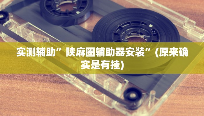 实测辅助”陕麻圈辅助器安装”(原来确实是有挂)