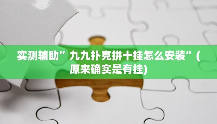 实测辅助”九九扑克拼十挂怎么安装”(原来确实是有挂)