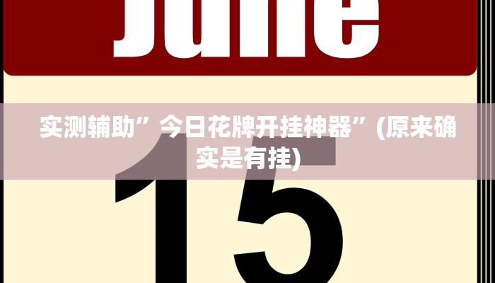 实测辅助”今日花牌开挂神器”(原来确实是有挂)