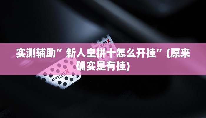 实测辅助”新人皇拼十怎么开挂”(原来确实是有挂)